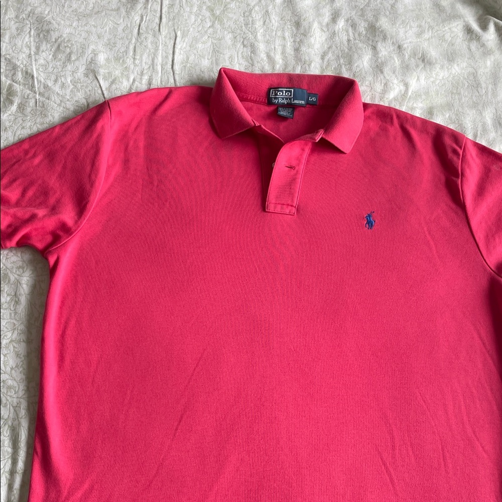 Polo by Ralph Lauren Men's Vibrant coral (not pink)  Polo Shirt Large